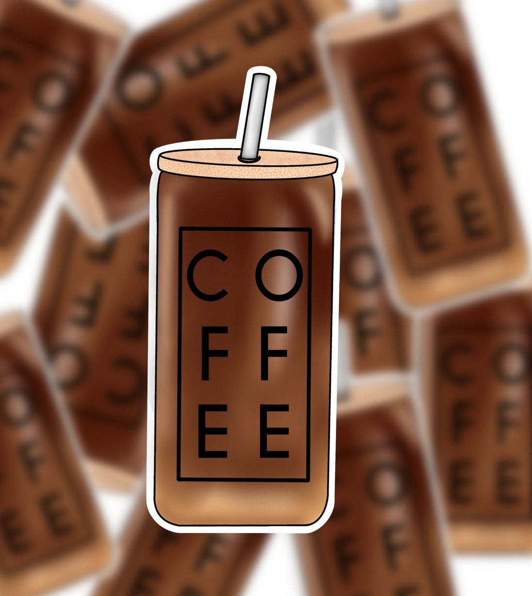 Coffee Sticker/iced Coffee Sticker/coffee Lover Gift - Etsy