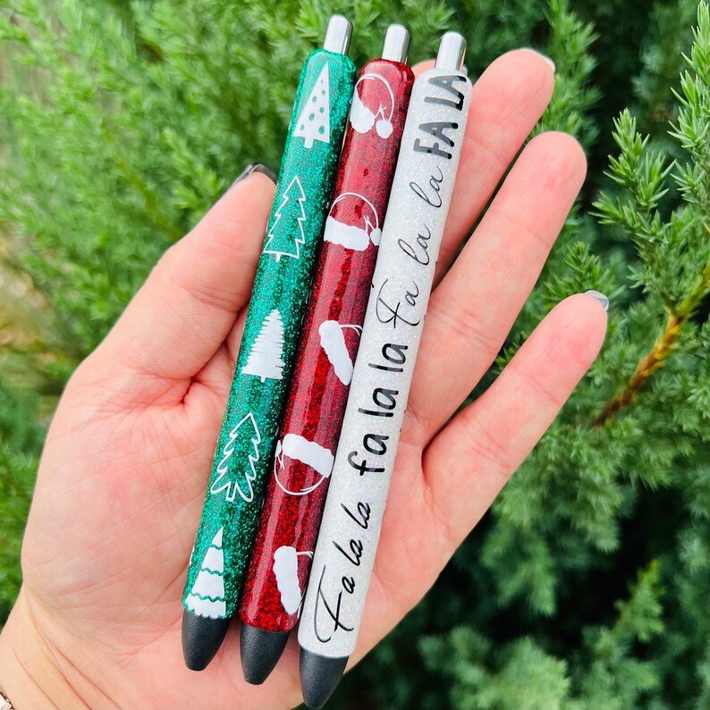 Tree Design Pen Christmas Pen, Christmas Glitter Pens, Holiday Pens, Holiday Glitter ...