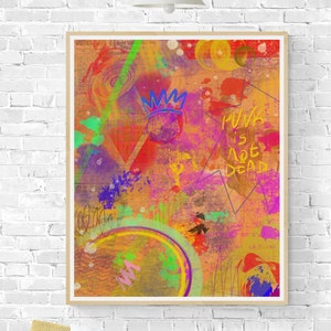 Modern abstract wall art Printable print, Wall Art Print, Abstract painting digital download, Pop art large wall art, Colorful digital art