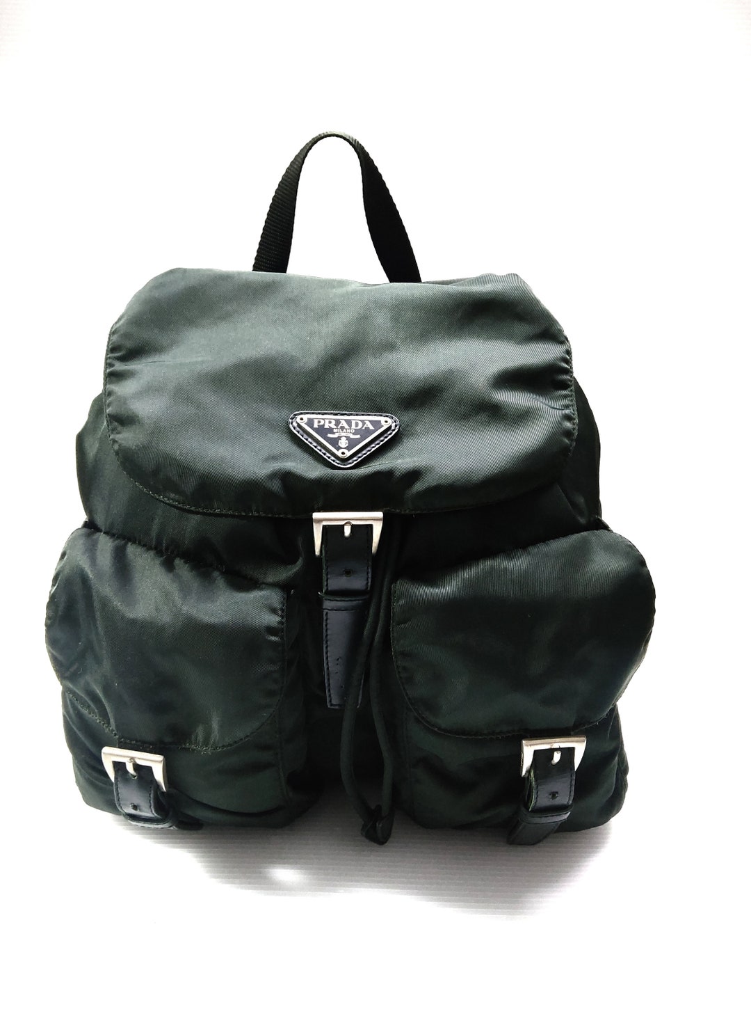 Authentic Prada Nylon Dark Green Backpack Etsy