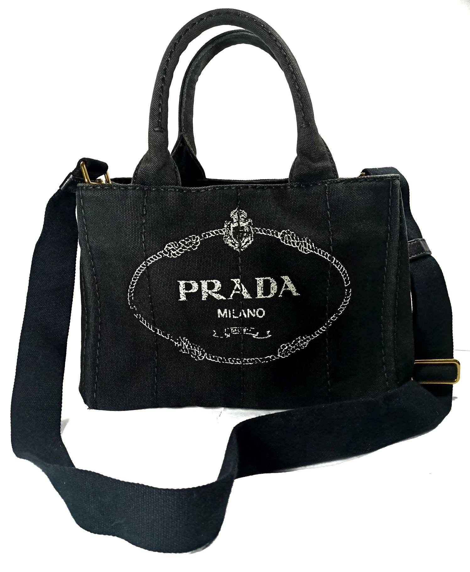 Authentic Prada Canapa Tote Denim Bag 