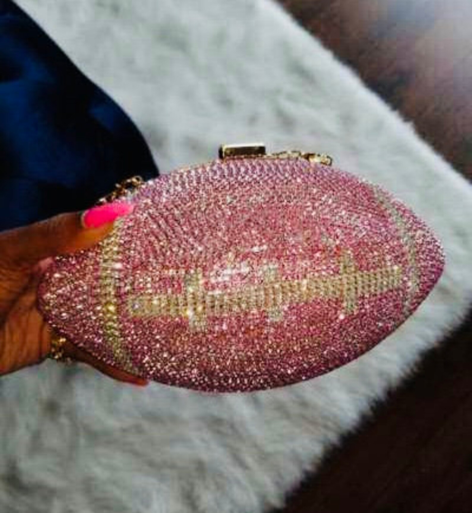 Posh Pink Football Clutch Bag Etsy