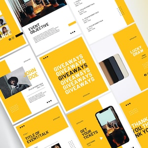 Modern Conference Instagram Post Templates for Canva | Event Organizer Template