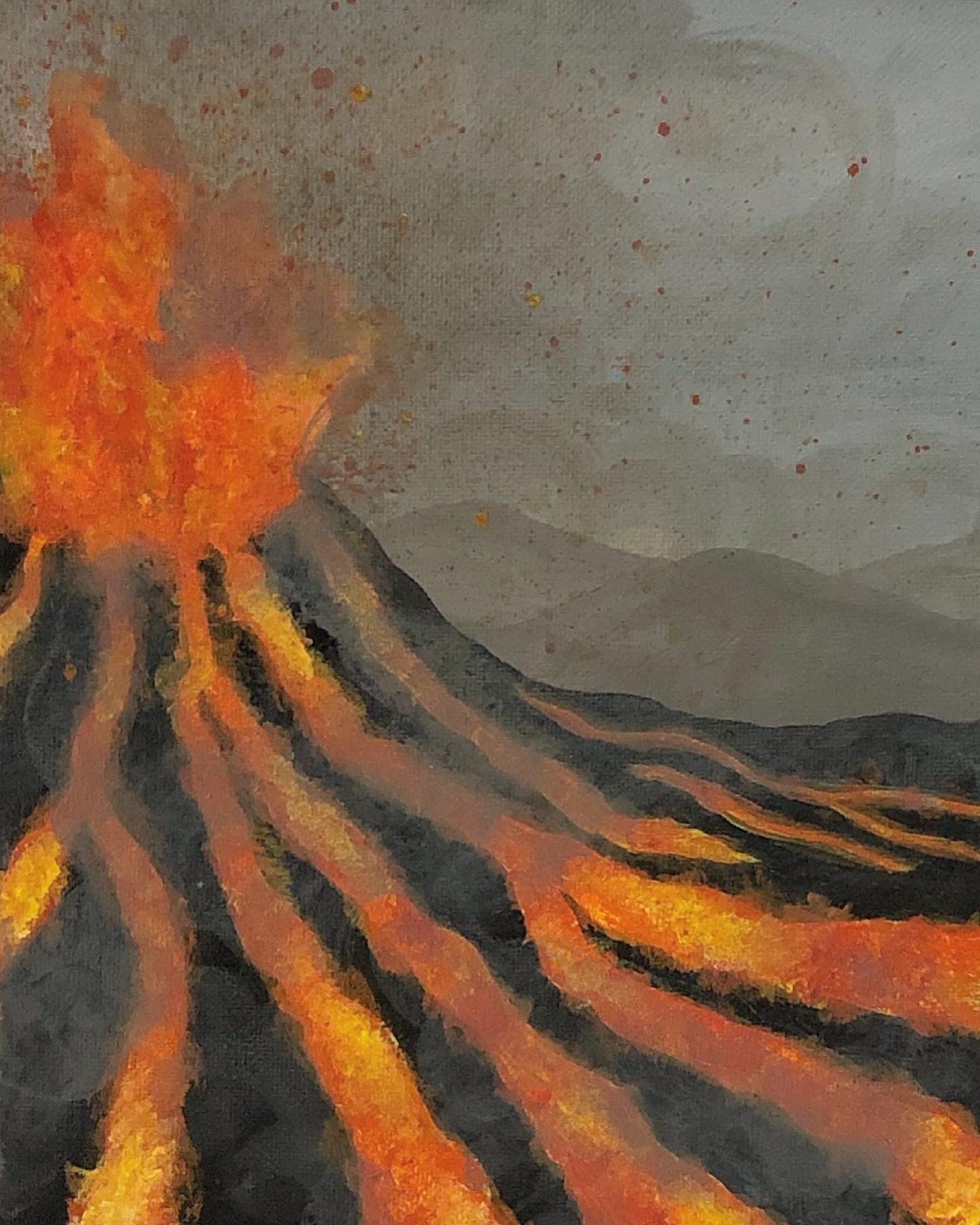 Volcano painting deals