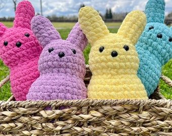 Crochet Peep Bunny | Easter Peep Bunny | Chunky Peep Plush | Easter Plush | Marshmallow Peep Bunny | Easter Basket Gifts | Bunny Plush