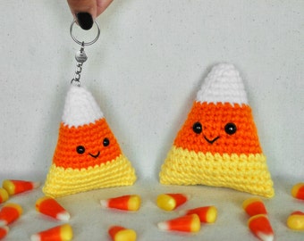 Crochet Candy Corn Plush, Keychain, Plushie, Amigurumi, Halloween, Stuffed Toy, Handmade, Free Shipping