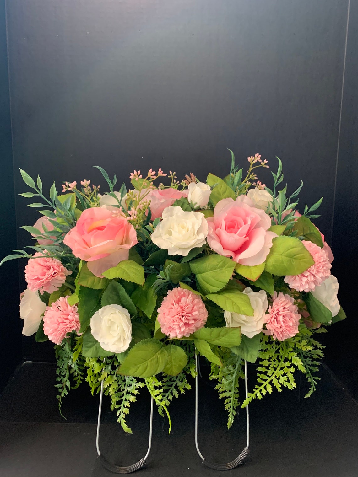 Floral Headstone Saddles Customizable Etsy