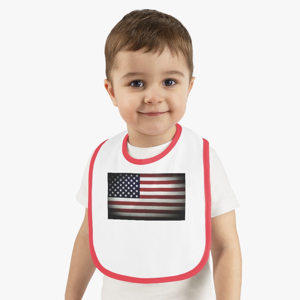 American Flag Baby KontrastBesatz Jersey Bib Etsy