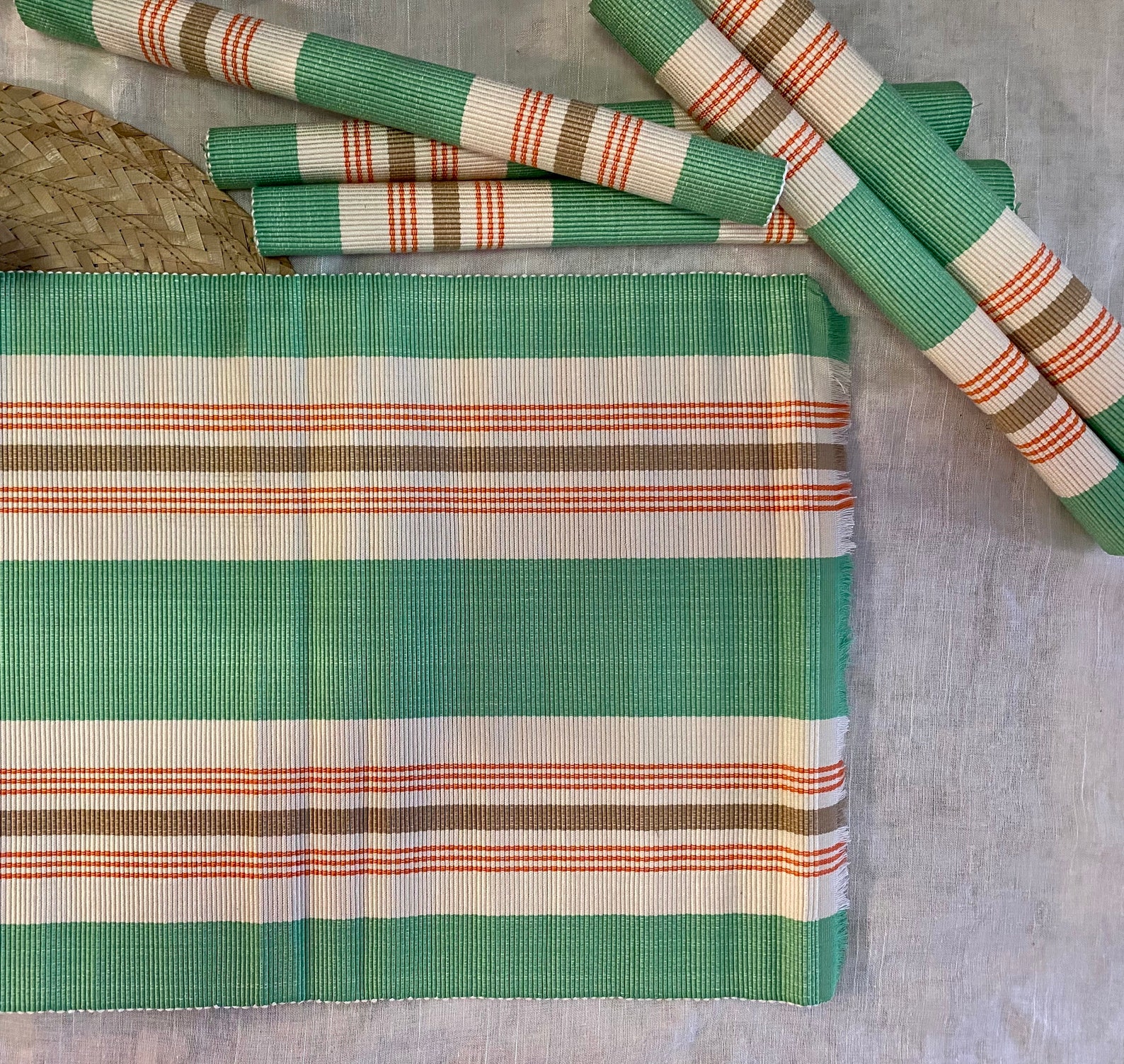 Inabel Placemat Set of 6 Handmade Fabric Placemats Organic Etsy