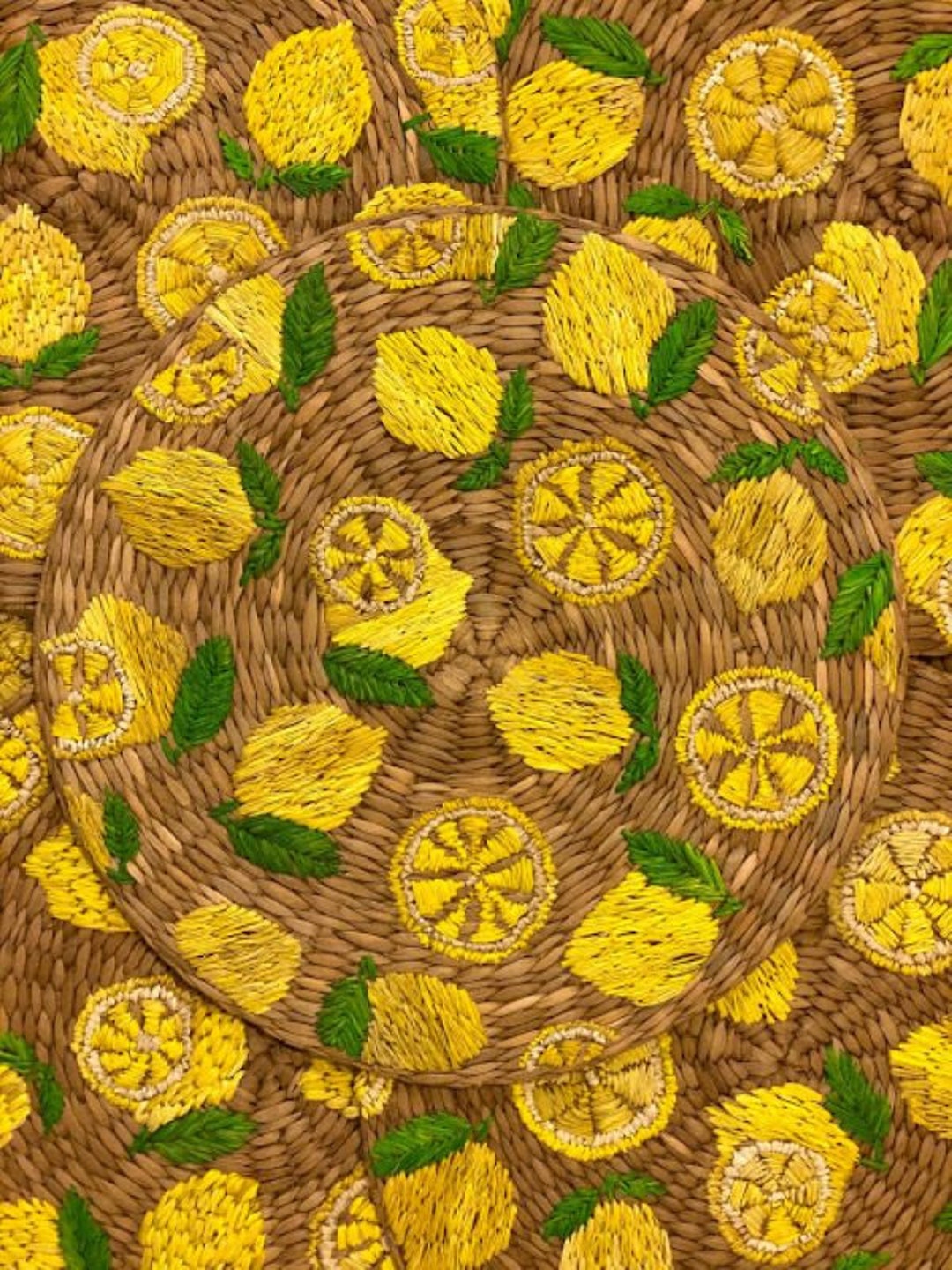 Perpetua Placemats, Lemon Placemats, Summer, Dining, Table Setting