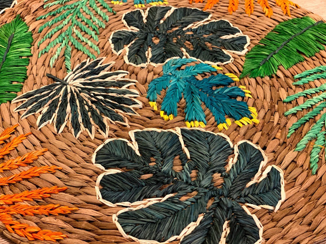 Pia Placemats Tropical Flower Placemats Dining Table Etsy