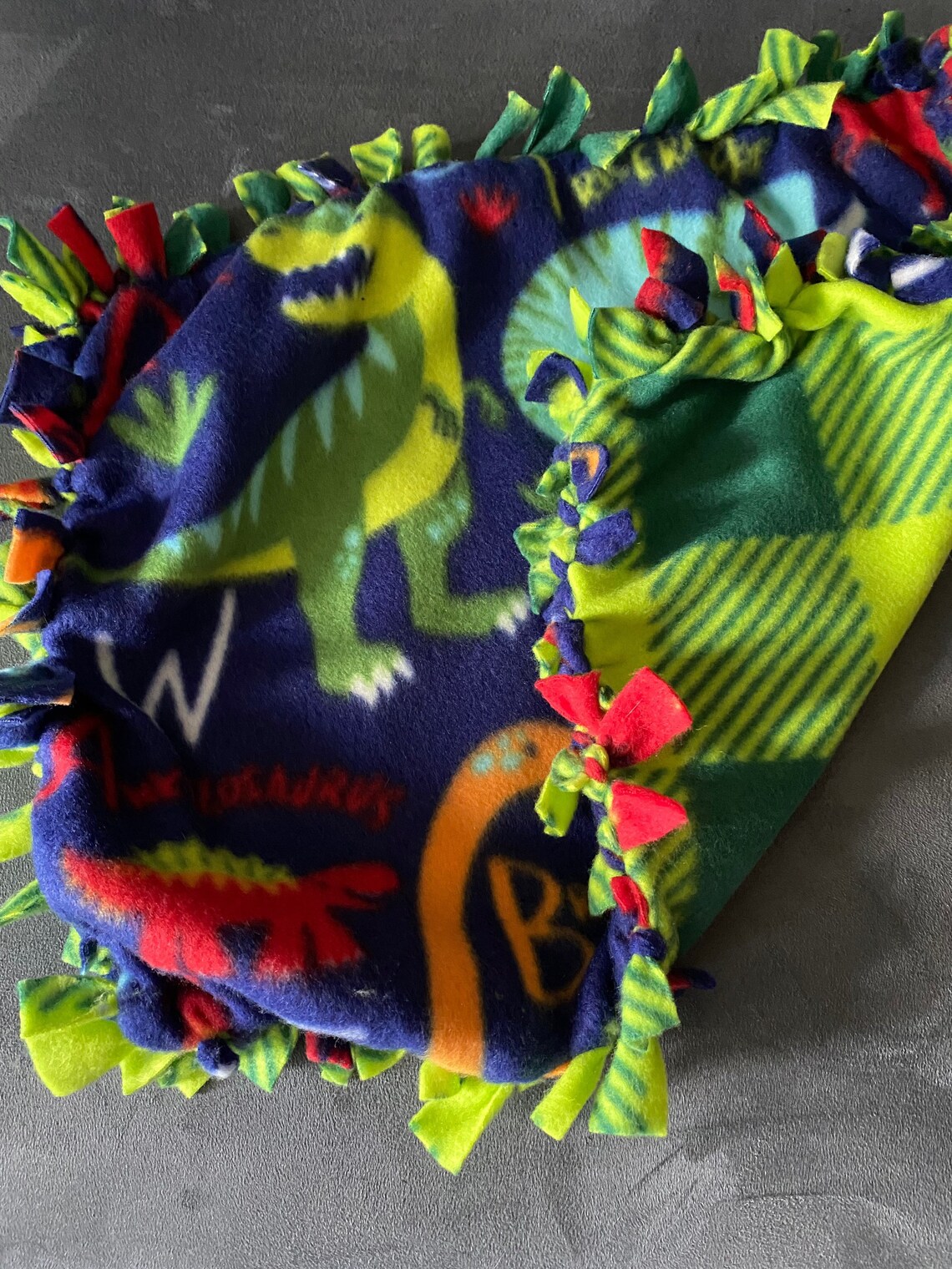 Adorable baby tie dinosaur fleece blanket Etsy