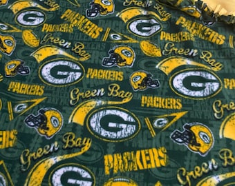 Green Bay Packers tie blanket. NFL football team blanket. Super soft fleece blanket.