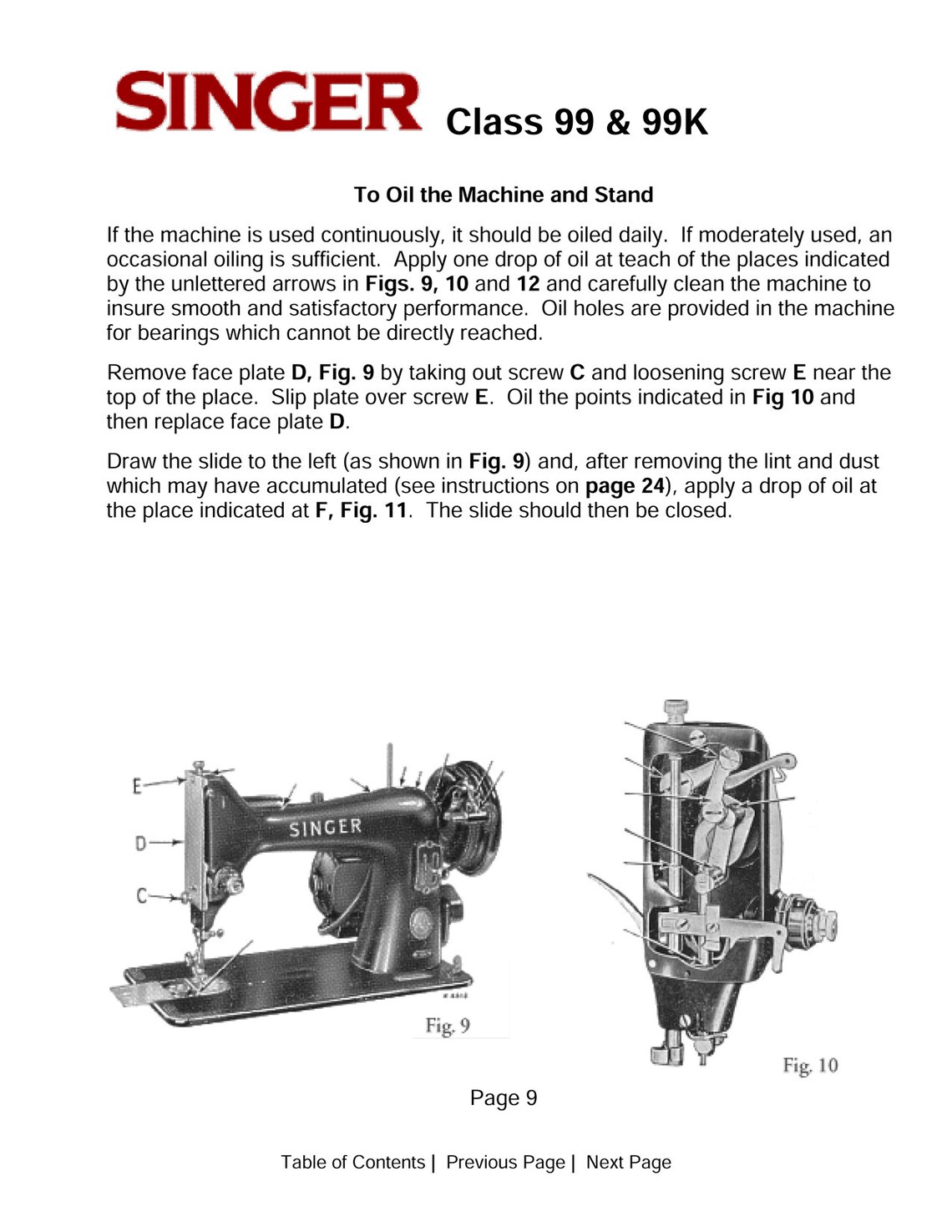 Singer Class 99 & 99K Sewing Machines Instruction Manual Etsy
