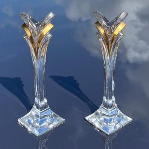 ヴィンテージ カットガラス アールデコ キャンドルスティック ヴィンテージ カットガラス アールデコ キャンドルスティック