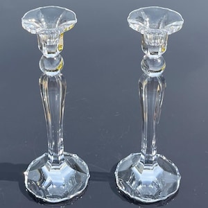 Vintage Pair of Villeroy and Boch “My Garden” Crystal Candlesticks