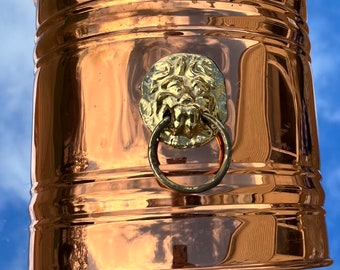 Vintage Lions Head Copper Planter by Bates Brass of Birmingham
