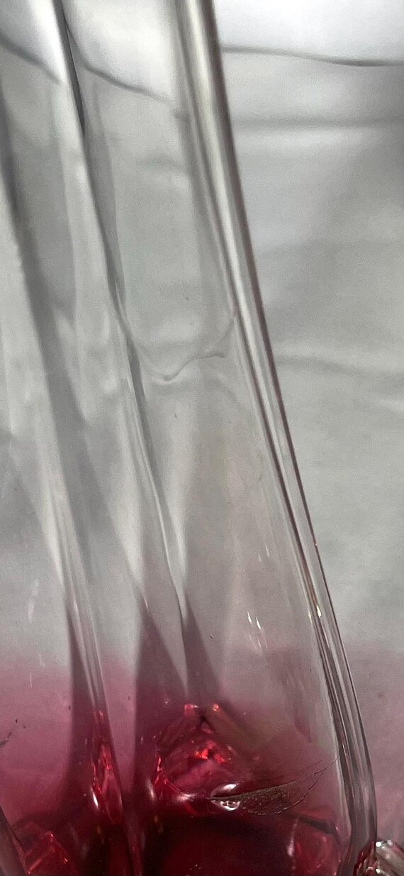 アンティークシルバーカラーのクランベリーガラス花瓶2個セット - Etsy