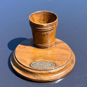 Vintage Wooden Match Holder and Striker