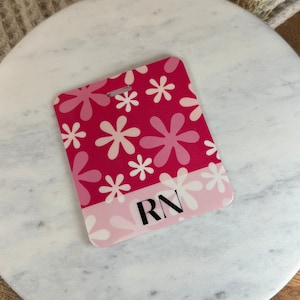 Custom Lightweight Pink Flow Badge Buddy | ID Badge | Marker Parker | Badge Backer | Coworker Gift | Badge Buddie | Radiology | Healthcare