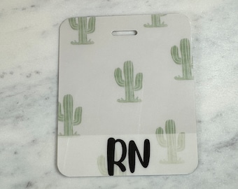 Custom Lightweight Green Cactus Badge Buddy | ID Badge | Marker Parker | Badge Backer | Coworker Gift | Badge Buddie | Healthcare | Floral