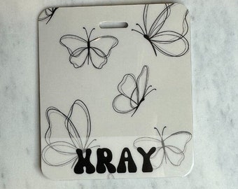 Insignia de mariposa neutral ligera personalizada Buddy / Insignia de identificación / Marcador Parker / Respaldo de insignia / Regalo de compañero de trabajo / Insignia Buddie