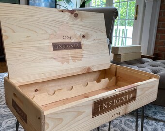 wine crate end table
