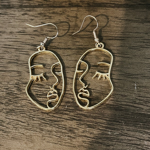 Face Silhouette Lady Earrings