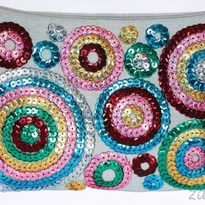 Kosmetik Tasche selber besticken Stickpackung Perlen Pailletten Komplett/Set Set for the manufakture of cosmetic case DIY Set 442