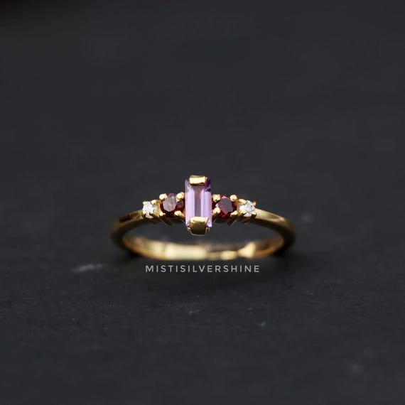 14ct アメジストリング・指輪シルバー925K18YG金ゴールドヴェルメイユ 楽天市場】アメシスト リング 18金 イエローゴールド k18 ピンク