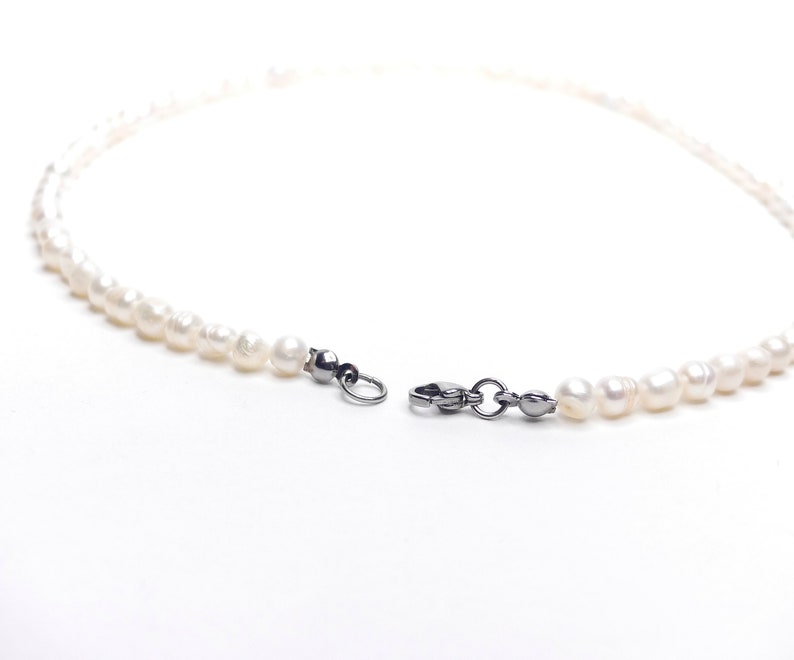 Freshwater pearl necklace Gift for him / her Natural stone pearl gift image 3