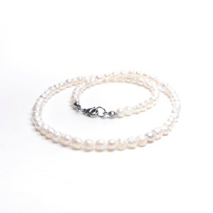Freshwater pearl necklace Gift for him / her Natural stone pearl gift image 4