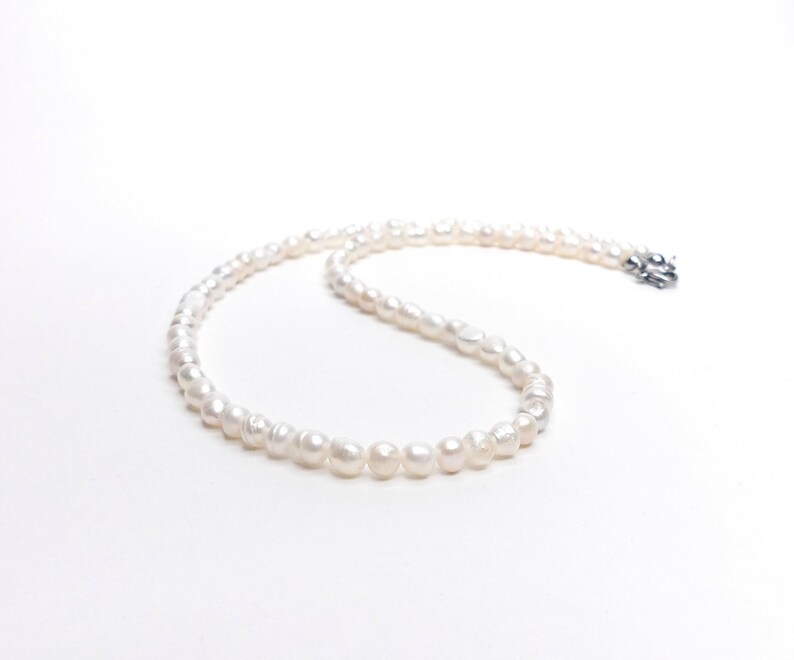 Freshwater pearl necklace Gift for him / her Natural stone pearl gift image 2