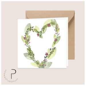 Wenskaart Hart (Blanco)- 11 x 11 cm
