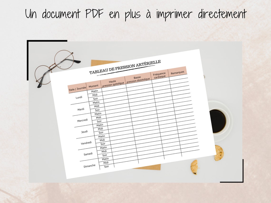 Tableau suivi de pression artérielle ! Tableau numérique google sheets