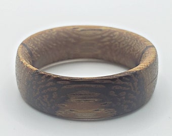 Bague en bois de marbre faite à la main - Bijoux amérindiens authentiques -