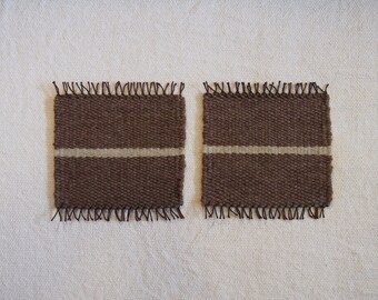 Handwoven Wool Coasters x2