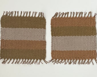 Handwoven Cotton Coasters x2