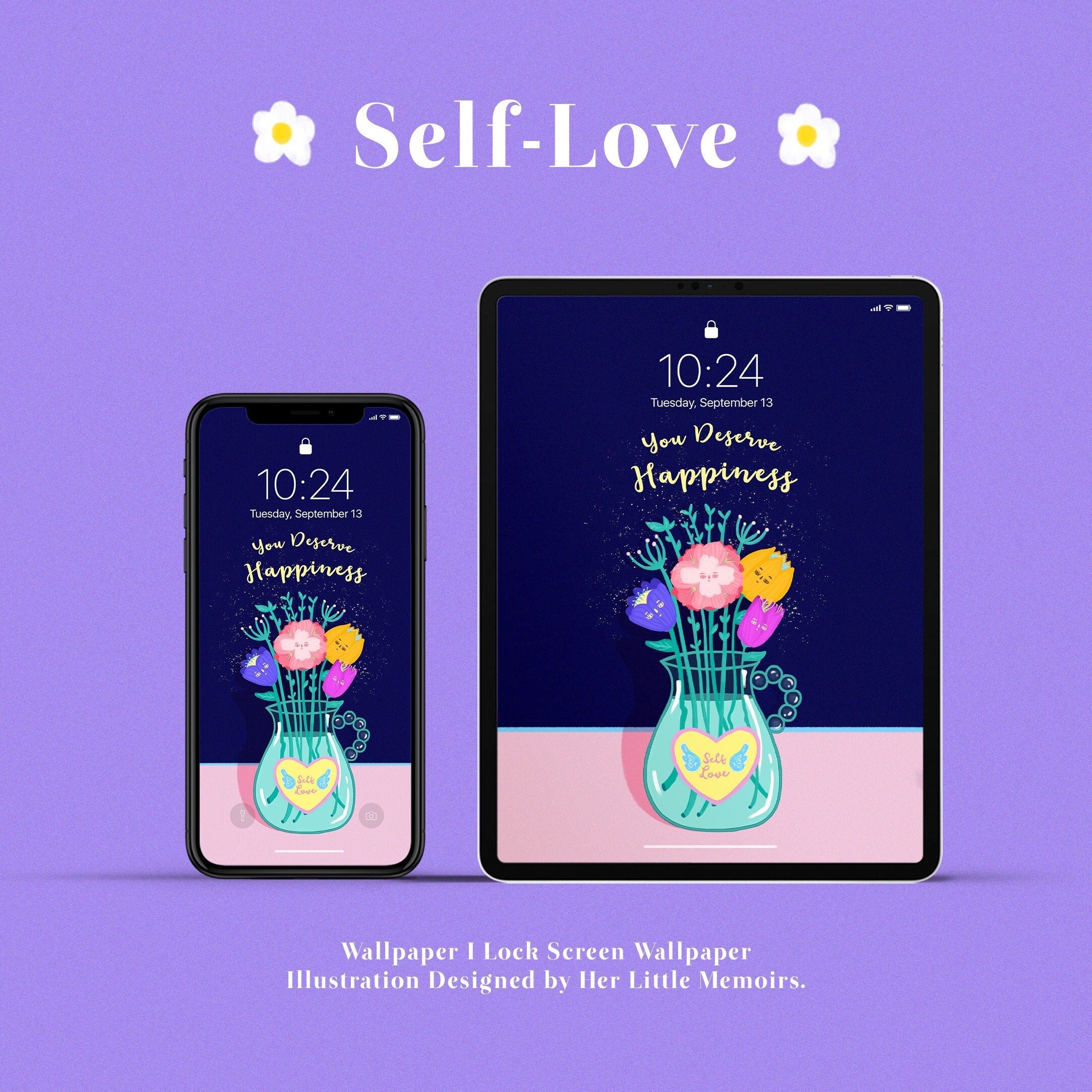 Self-love Digital Wallpaper I Lock Screen Wallpaper I Quote I iPhone ...