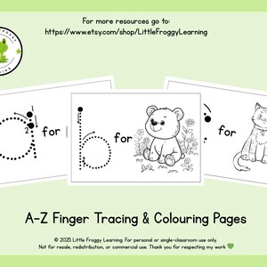 Alfabeto en minúsculas para colorear con los dedos / Imprimible para preescolares y niños pequeños / Práctica de motricidad fina de letras