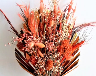 Dried Flowers Bouquet with Bunny Tails Gypsophila Gomphrena Palm Leaf Wild plants for Fall decor Gift Wedding Birthday from Oporto Portugal