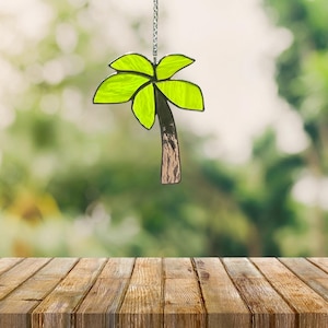 Palm Tree Stained Glass Suncatcher