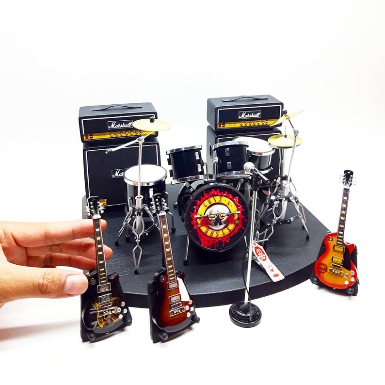 Miniature Slash Guitar and Drum SET Guns N' Roses Concert Etsy