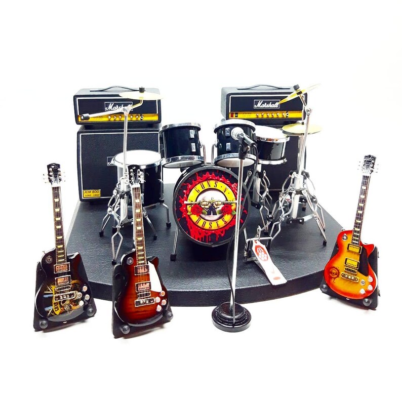 Miniature Slash Guitar and Drum SET Guns N' Roses Concert Etsy