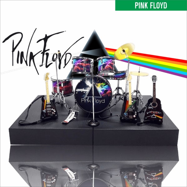 Miniatur-Gitarre und Trommel, Pink Floyd Special Edition, kostenlose Box, exklusiv, kann für die Bühne verwendet werden