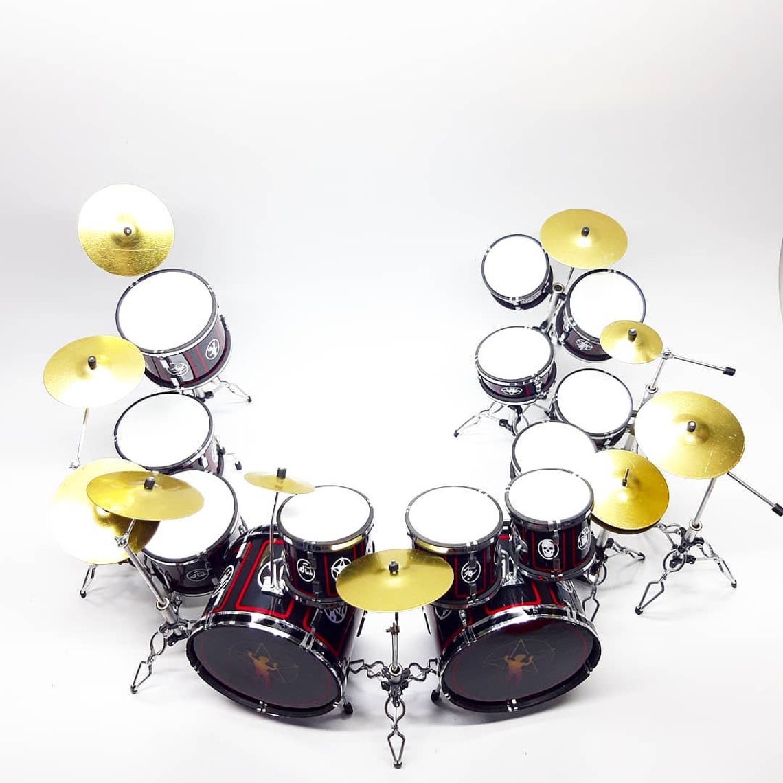 Neil Pearts Rush R30 Black Drum Set Miniature Miniature Drum Etsy