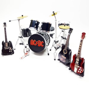 Miniature Drum ACDC Plus Guitar Angus Young Scale 1/12 Exclusive ...