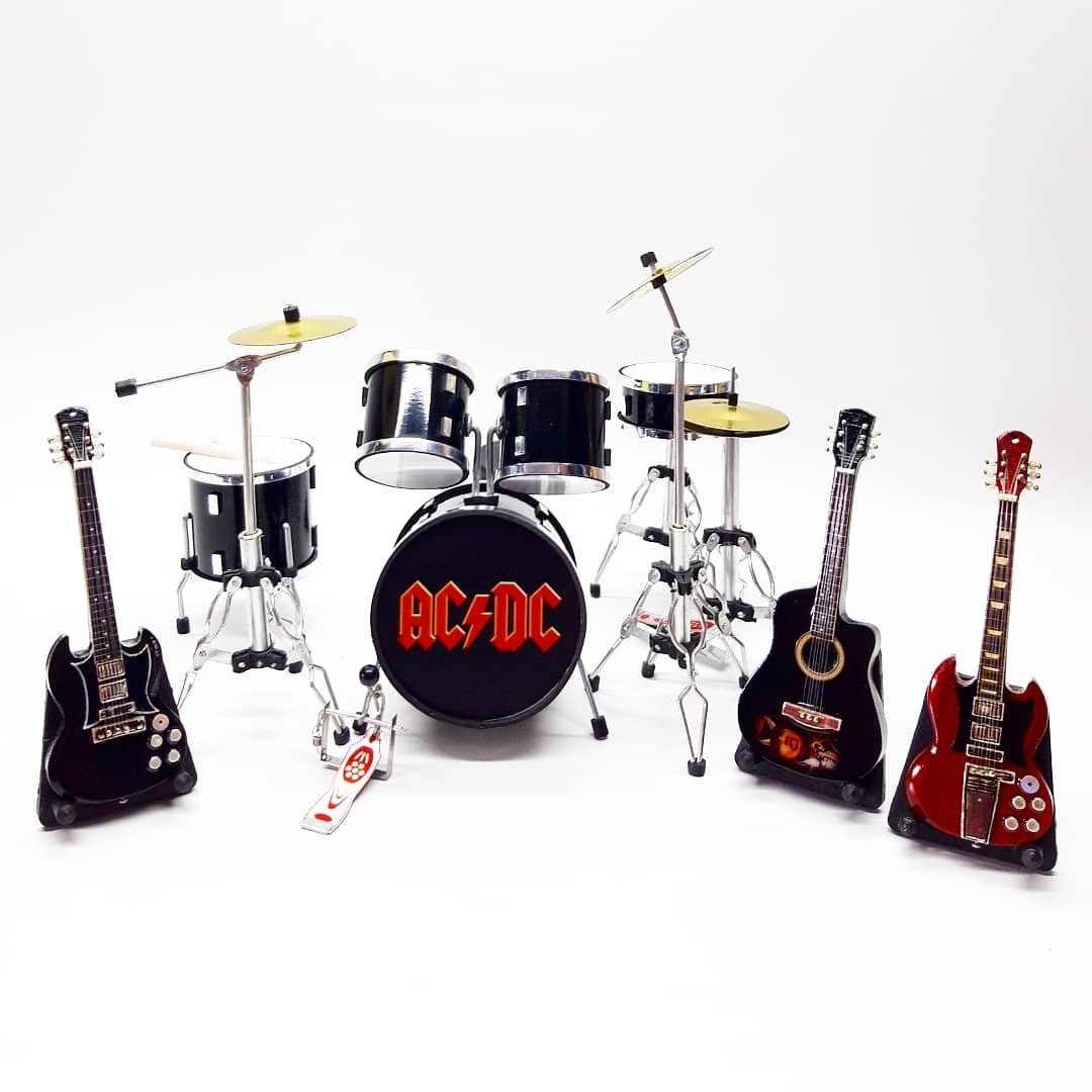 Miniature Drum ACDC Plus Guitar Angus Young Scale 1/12 Exclusive ...