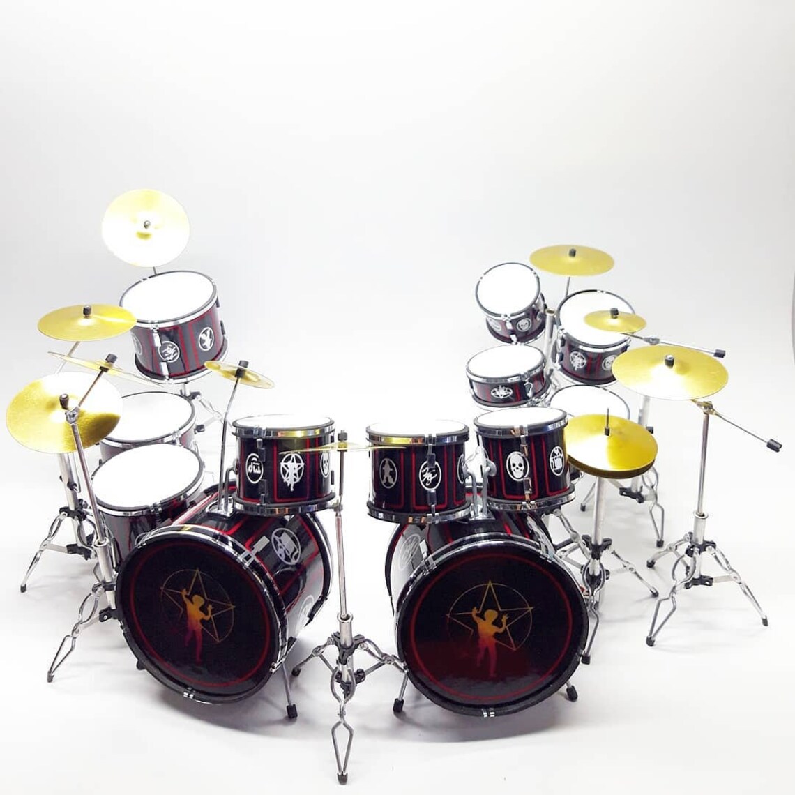 Neil Pearts Rush R30 Black Drum Set Miniature Miniature Drum Etsy
