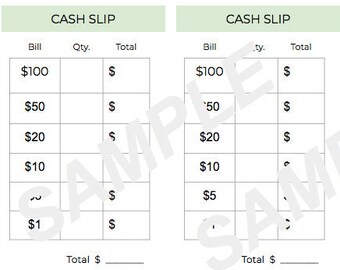 Cash Breakdown Bank Card